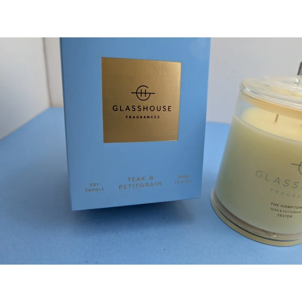 Glasshouse Fragrances The Hamptons 380g 13.4 oz Candle Teak & Petitgrain